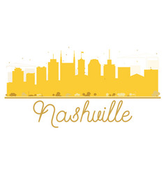 Nashville City Skyline Golden Silhouette