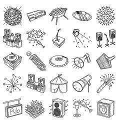 Party Set Icon Doodle Hand Drawn Or Outline Icon