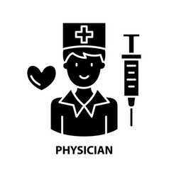 Physician Icon Black Sign With Editable