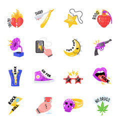 Rock Elements Sticker Icons Pack