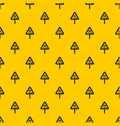 Slippery When Wet Road Sign Pattern