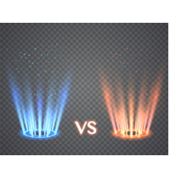 Versus Round Blue And Red Glow Rays