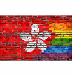 Brick Wall Hong Kong And Gay Flags