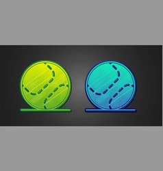 Green And Blue Baseball Ball Icon Isolated On