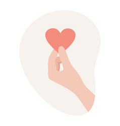 Hand Holding A Heart In Its Fingers Clipart