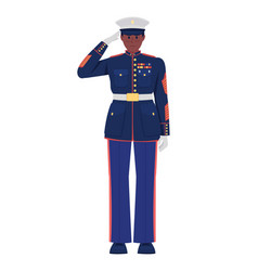 Man In Full Dress Uniform Semi Flat Color