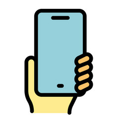 Personal Hand Phone Icon Flat