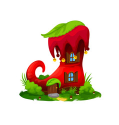 Cartoon Red Boot House Building Dwelling