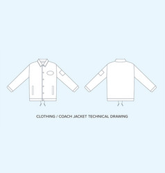 Coach Jacket Technical Drawing Template