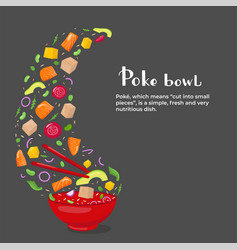 Flying Poke Bowl Ingredients With Hand Written