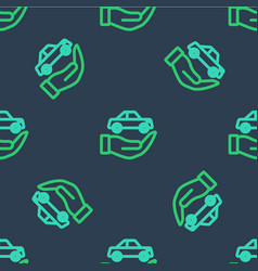 Line Car Insurance Icon Isolated Seamless Pattern