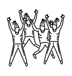 Party Crowd Icon Doodle Hand Drawn Or Outline