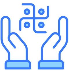 Swastik Blue Outline Icon Hindu Festival Hindu