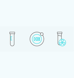 Set Line Test Tube With Toxic Liquid And Helium