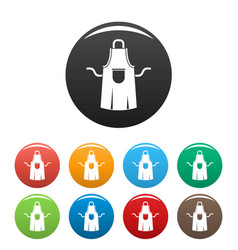 Worker Apron Icons Set Color