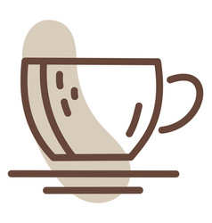 Fancy Brown Cup With Saucer On A White Background