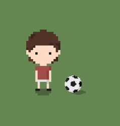 Football Player Soccer Icon In 8 Bit Style