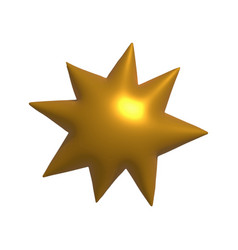 Golden 3d Star Glowing Against A Plain Background