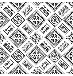 Mayan Patchwork Seamless Pattern Black And White