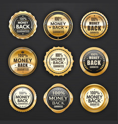 Money Back Golden Badges Labels Guarantee Seals