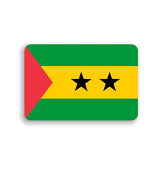 Rounded Rectangle Flag Of Sao Tome