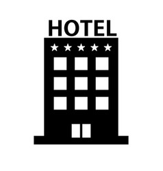 5-star Hotel Silhouette Icon Or Highly Rated Hotel