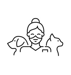 Nice Smiling Animal Doctor With Cat And Dog Pixel