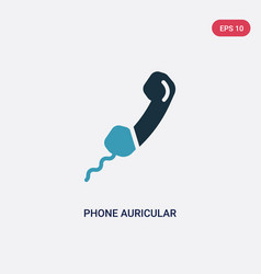 Two Color Phone Auricular With Cable Icon From