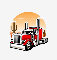 18 Wheel Semi Truck In The Desert Vibes Art