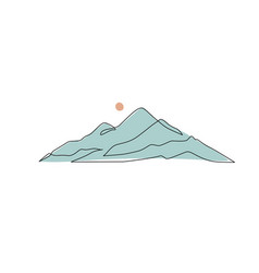 Abstract Mountain Range Landscape Flat Scenery