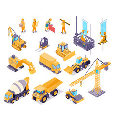 Road machinery isometric flowchart Royalty Free Vector Image