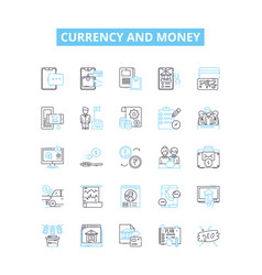 Currency And Money Line Icons Set Currency