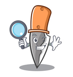 Detective Knife Character Cartoon Style