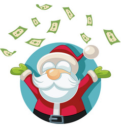 Happy Santa Claus Throwing Money Up In Air