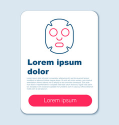 Line Facial Cosmetic Mask Icon Isolated On Grey