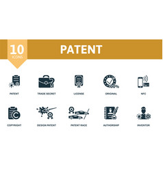 Patent Set Creative Icons Trade Secret