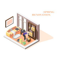 Spring Renovation Isometric Composition