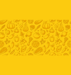 Vegetables Seamless Pattern Isolated Yellow