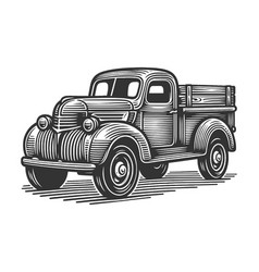 Vintage Farm Truck Engraving