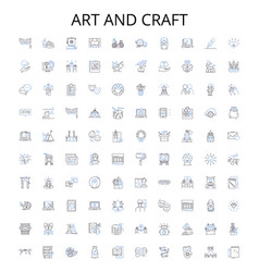 Art And Craft Outline Icons Collection Painting