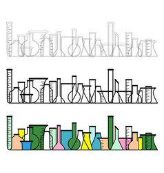 Chemical Test Tubes Border Or Web Banner Icons