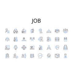 Job Line Icons Collection Work Employment