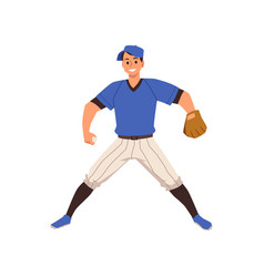 Standing Baseball Player With Leather Glove Flat