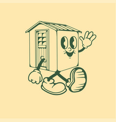 Vintage Character Design Of Simple House