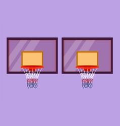 Cartoon Flat Style Drawing Basketball Hoop