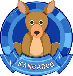 Cute Kangaroo Cartoon Badge