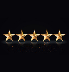 Five Stars Best Award Sign Golden Object