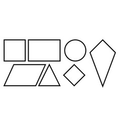 Set Of Flat Shapes For Math Subjects There Are 7