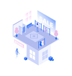 Shopping Mall In Metaverse Isometric Store