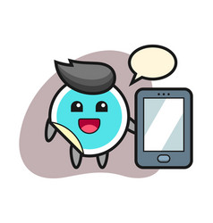 Sticker Cartoon Holding A Smartphone